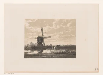 Landschap met molen aan het water