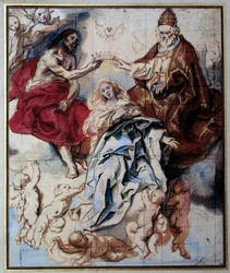 Kroning van de Maagd door de Heilige Drie-eenheid. 17e eeuw. Afmetingen: 0,46 x 0,38 m. Parijs, Musée du Louvre