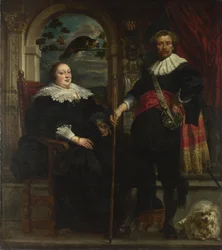 Portret van Govaert van Surpele en zijn vrouw, 1636-1637