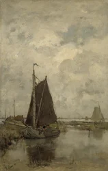 Schepen bij somber weer