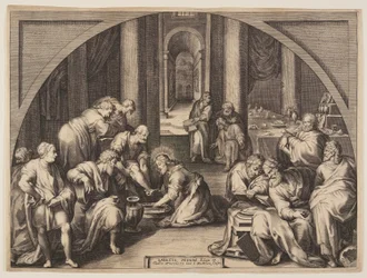Christus wast de voeten van de apostelen