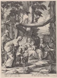 H. Familie met Elisabet, Zacharias en het kind Johannes de Doper