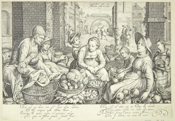 Marktscène in een stad