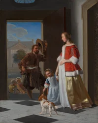Een visverkoper aan de deur, 1663