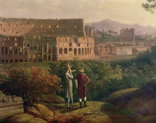 Johann Wolfgang von Goethe (1749-1832) bezoekt het Colosseum in Rome, circa 1790