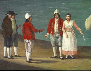 Mensen uit Gallipoli, Apulië, Italië. Jacob Philipp Hackert, genaamd Hackert d