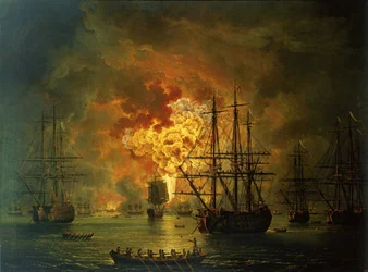 De vernietiging van de Turkse vloot in de Baai van Chesma, 1772