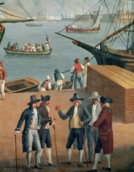 Uitzicht op de haven van Messina (detail)