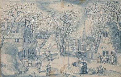 Een Dorpsscène: Winter, 16e eeuw