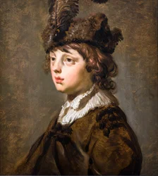 Jonge jongen met baret, v