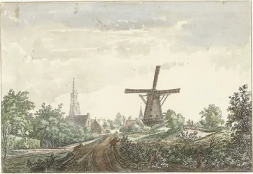 Gezicht op de Leusdense weg naar Amersfoort
