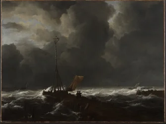 Ruwe Zee bij een Steiger
