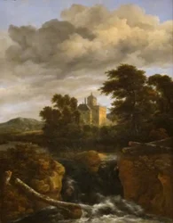 Waterval voor een kasteel