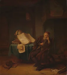 Filosoof in zijn studeerkamer