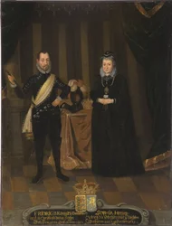 Koning Frederik II van Denemarken (1534-1588) en Koningin Sophie van Denemarken (1557-1631)