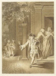 Scene uit Lubbert Lubbertse, of de geadelde boer