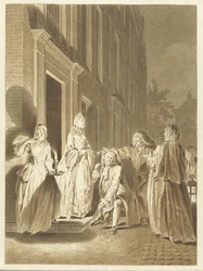Scene uit Lubbert Lubbertse, of de geadelde boer