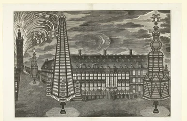 Illuminatie en vuurwerk te Gent, 1717