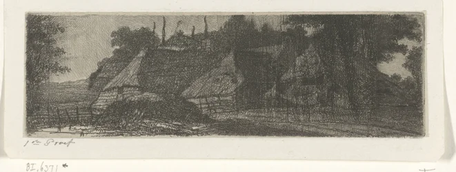 Landschap met drie boerderijen