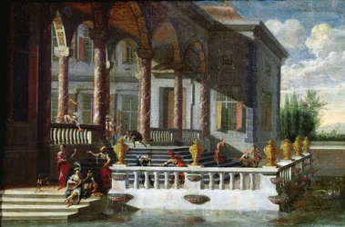 Italiaans Paleis met galerij en terras