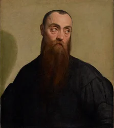 Portret van een bebaarde man