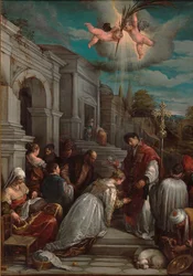 Sint Valentijn doopt Sint Lucilla