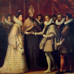 Het huwelijk van Catherine de Medici (1519-98) en Henri II (1519-59) 1533