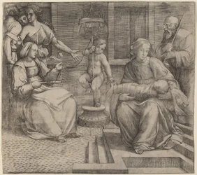 Heilige Familie met Sint-Elizabeth en de jonge Sint-Jan de Doper