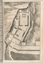 Plattegrond van de Kamers en Kerk van het Heilige Klooster (Pianta di parte della loggia e del sacro eremo) [plaat K]