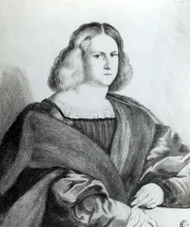 Portret van een jonge man, prent door Wenceslaus Hollar, 1650