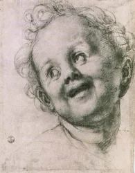 Studie van een putto voor de 