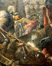 De Venetianen helpen de Bresciaanse belegering van Filippo Maria Visconti te doorbreken (detail)