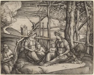 Heilige Familie met Sint Elizabeth en de Jonge Sint Johannes de Doper