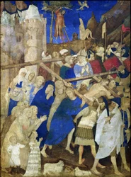 Christus draagt het kruis, uit de Grandes Heures van de hertog van Berry, 1409