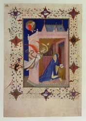 MS 11060-11061 Uren van Notre Dame: Metten, De Annunciatie, uit de 