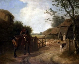 Daniel Beale op zijn boerderij in Edmonton met zijn favoriete paard