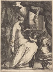 De Madonna die spint, 1615