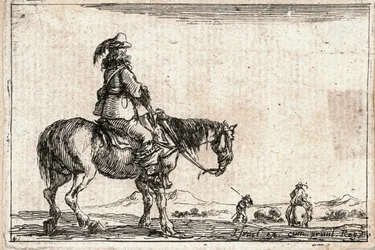 Een generaal te paard (gravure)