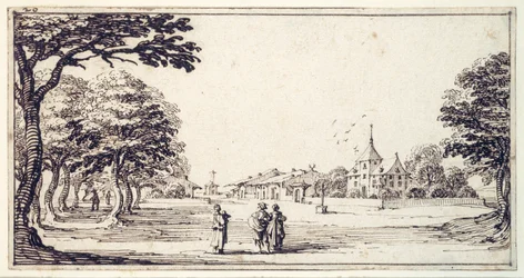 Een straat in Bainville-sur-Madon, met het huis van Callot