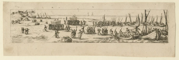 Landing van troepen bij het beleg van La Rochelle