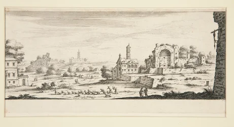 Landschap met grote gebouwen