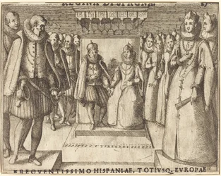 Ontmoeting van Margaretha van Oostenrijk en Filips III [recto]