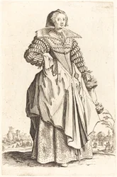 Adellijke Vrouw met Grote Kraag