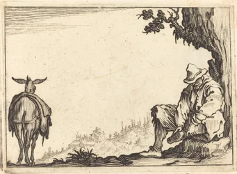 Boer die zijn schoen uittrekt