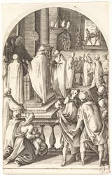 De heilige Basilius viert de mis