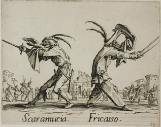 Scaramuccia - Fricasso, plaat 11 van Balli di Sfessania