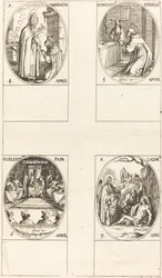 St. Ambrosius; St. Vincent Ferrer; St. Celestin; St. Lazarus