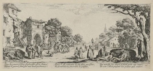 Stervenden langs de weg, blad 16 uit de reeks "Verschrikkingen van de oorlog"