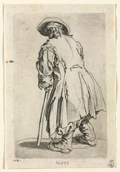 De bedelaars: Oude bedelaar op één enkele kruk, ca. 1623