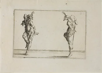 De twee pantalons die naar elkaar kijken, uit De caprices